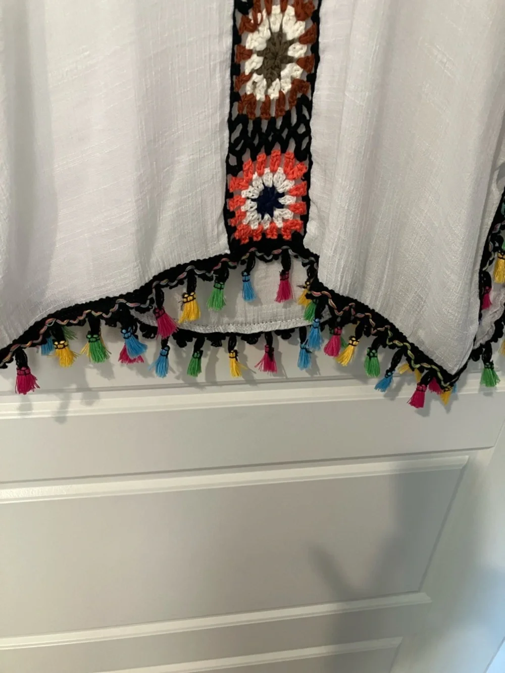 Boho colorful granny square crochet beach coverup - Picture 4 of 5
